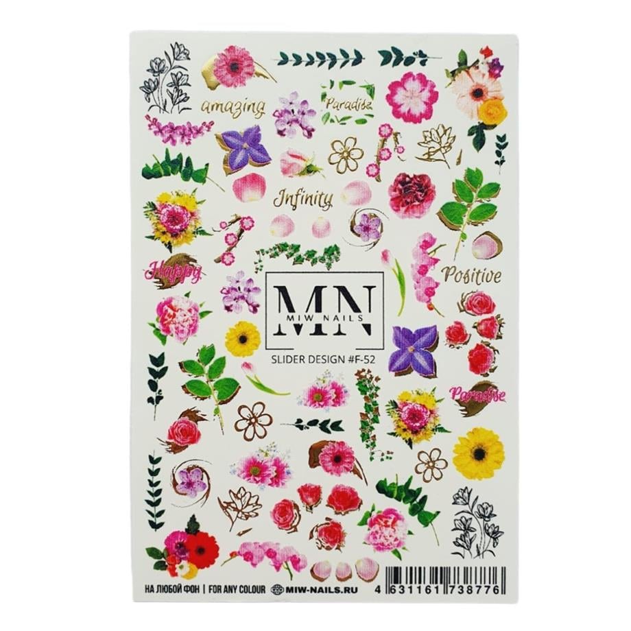 Nail Art Fantezi Slider Stiker – Doğa Botanik Mix F52