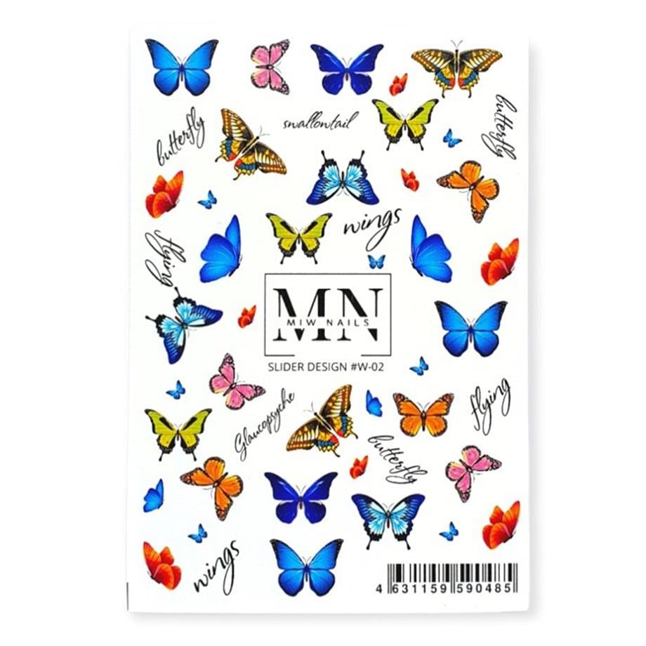 Nail Art Slider Stiker – İnce Çiçek Dalları W02