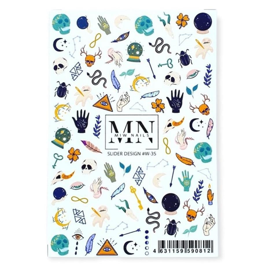 Nail Art Slider Stiker – Vintage Kalpler W35