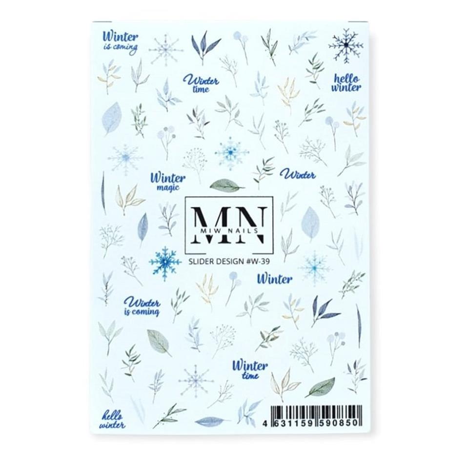 Nail Art Slider Stiker – Yaprak Kolajı W39