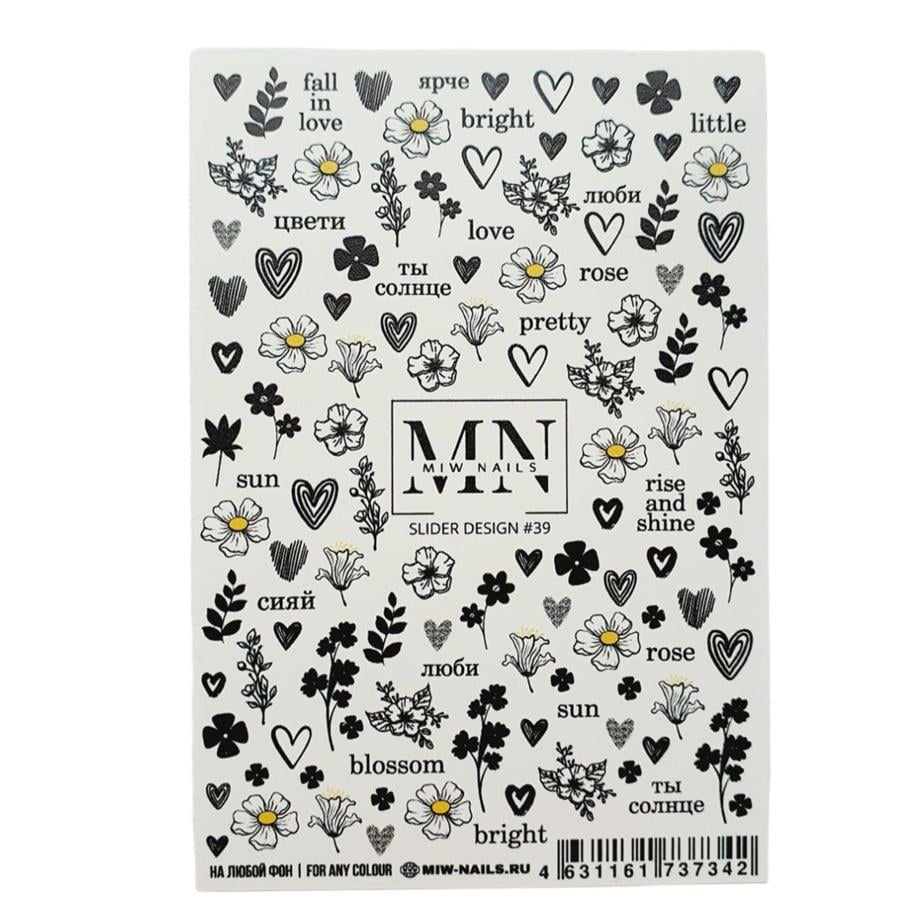Nail Art Özel Slider Stiker – Özel Mix №39 S39