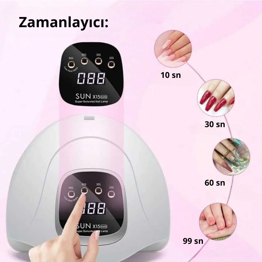 SUN X15 UV/LED Tırnak Kurutucu 280W – 66 LED Profesyonel Oje ve Jel Kurutma Makinesi