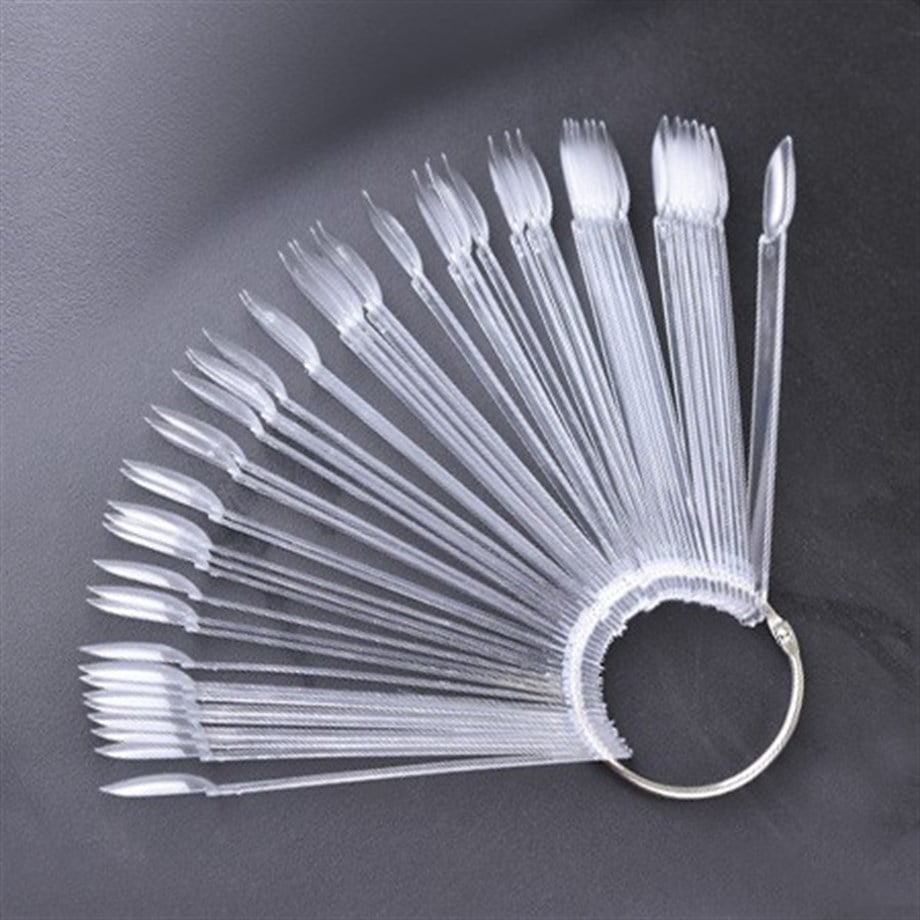 Şeffaf Badem Oval Tips Kartela 50 Adet - Jel ve Nail Art Gösterim Seti