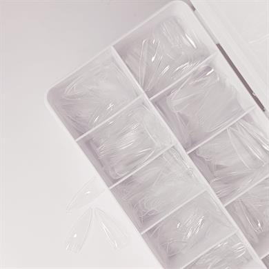 Şeffaf Stiletto Gel Tips 550 Adet - Uzun ve Keskin Form Protez Tırnak Tipsi