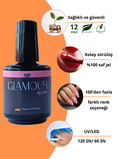 Glamour by Mia 197 Açık Somon Rengi Kalıcı Oje 15 ml – HEMA Free – TPO Free