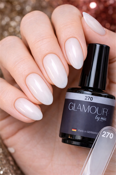 Glamour by Mia 270 Rakı Beyazı Kalıcı Oje 15 ml – HEMA Free – TPO Free