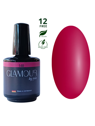 Glamour by Mia 148 Koyu Kırmızı Kalıcı Oje 15 ml – HEMA Free – TPO Free
