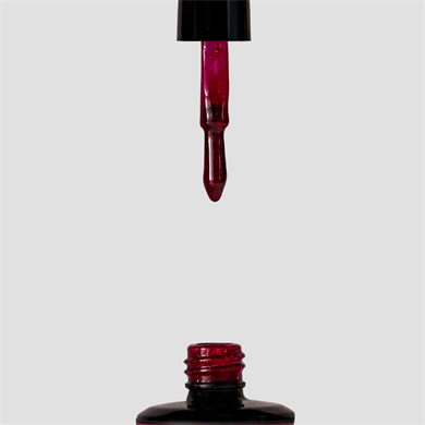 Glamour by Mia 125 Simli Kırmızı Kalıcı Oje 15 ml – HEMA Free – TPO Free