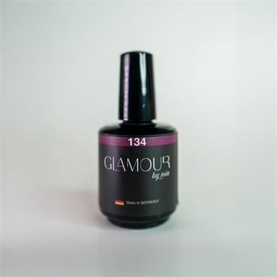 Glamour by Mia 134 Simli Bordo Rengi Kalıcı Oje 15 ml – HEMA Free – TPO Free