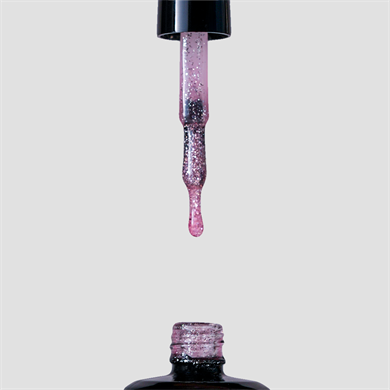 Glamour by Mia 128 Simli Şeffaf Kalıcı Oje 15 ml – HEMA Free – TPO Free