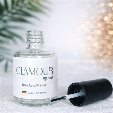 Glamour By Mia  Acid-Free Primer (Asitsiz) – 15 ml, Almanya Menşeli, Kalıcı Oje & Protez Tırnak