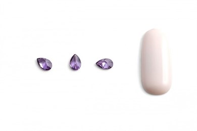 Hacimsel Kristal N1 Mor Damla 10lu Paket - 3D Parlak Nail Art Tırnak Taşı