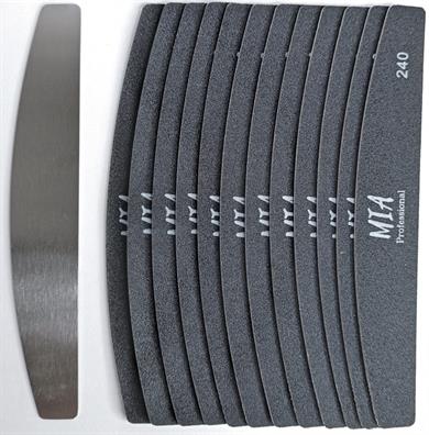 Mia Professional Kıvrımlı Çelik Taban + 6 lı yedek törpü( Grit 240 )