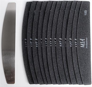 Mia Professional Kıvrımlı Çelik Taban + 6 lı yedek törpü (grit 100 )