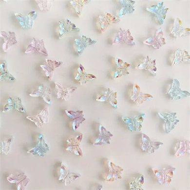 Charm Kelebek Kelebek Hologram 10lu – 3D Nail Art Metal Süsü