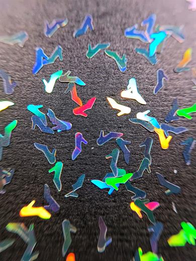 Şekilli Folyo Topuklu Ayakkabı - Dekoratif Nail Art Tırnak Süsleme Pulu