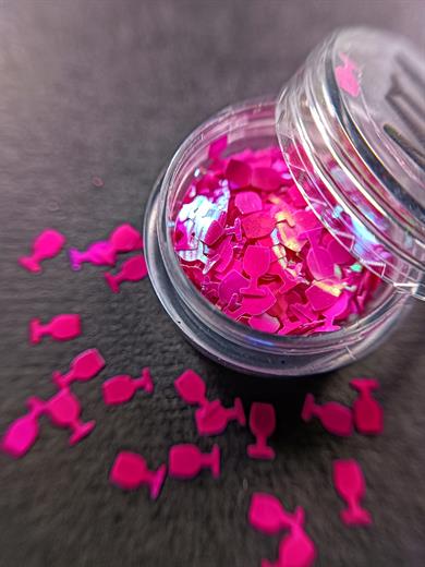 Şekilli Folyo Şarap Bardağı - Dekoratif Nail Art Tırnak Süsleme Pulu