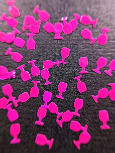 Şekilli Folyo Şarap Bardağı - Dekoratif Nail Art Tırnak Süsleme Pulu