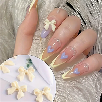 Charm Fiyonk Bej 10lu – 3D Nail Art Metal Süsü