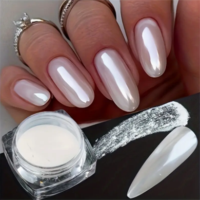 İnci Efektli Beyaz Yansıma Ovma Tozu 1 gr - Ayna Parlak Nail Art Pigment