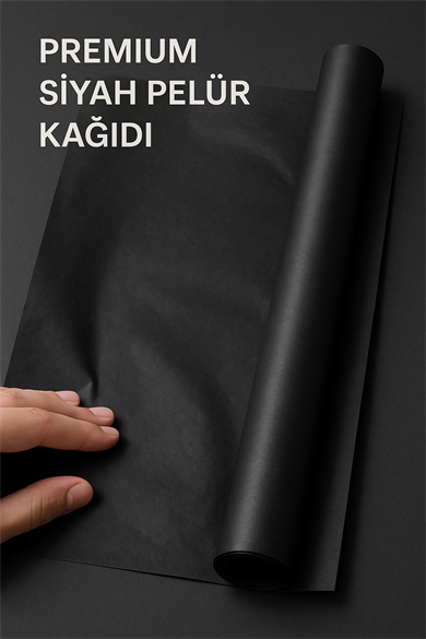 Siyah Pelür Kağıdı 50x75 cm Paketleme Kağıdı – Hediye & Butik Paketleme – İnce Yumuşak Pelür – 500 Adet