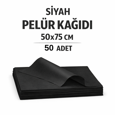 Siyah Pelür Kağıdı 50x75 cm Paketleme Kağıdı – Hediye & Butik Paketleme – İnce Yumuşak Pelür – 50 Adet
