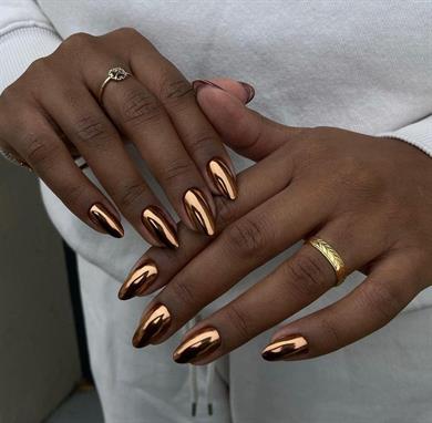 Renkli krom tırnak tozu - ayna efekti Altın