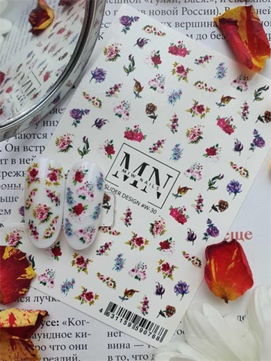 Nail Art Slider Stiker – Fiyonk ve Dantel W30