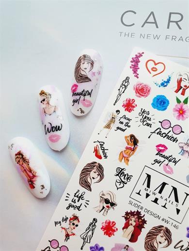 Nail Art Slider Stiker – Botanik Premium W146