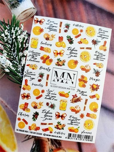 Nail Art Slider Stiker – Altın Kontur W119