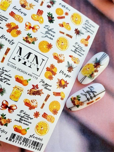 Nail Art Slider Stiker – Altın Kontur W119