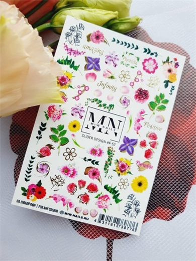 Nail Art Fantezi Slider Stiker – Doğa Botanik Mix F52