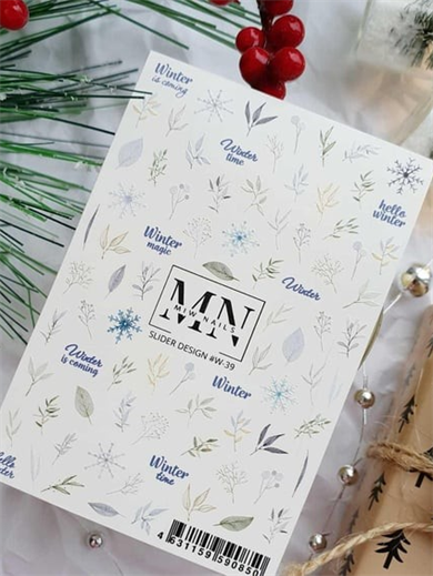 Nail Art Slider Stiker – Yaprak Kolajı W39