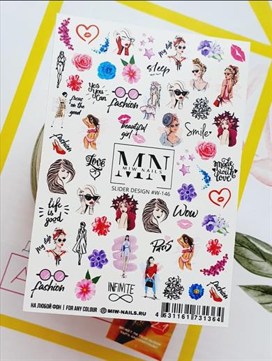 Nail Art Slider Stiker – Botanik Premium W146