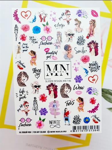 Nail Art Slider Stiker – Botanik Premium W146