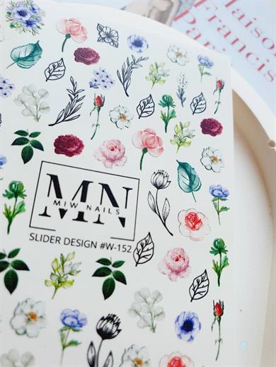 Nail Art Slider Stiker – Çiçek Çerçeve Premium W152