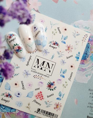 Nail Art Slider Stiker – Çiçek Buketi W01