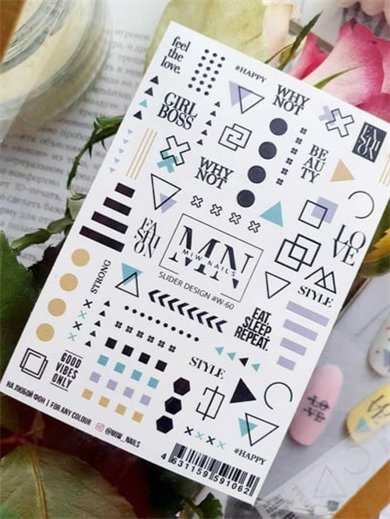 Nail Art Slider Stiker – Çiçek Suluboya W60