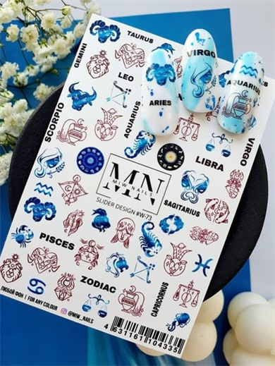 Nail Art Slider Stiker – İnce Çizgi Geometri W73