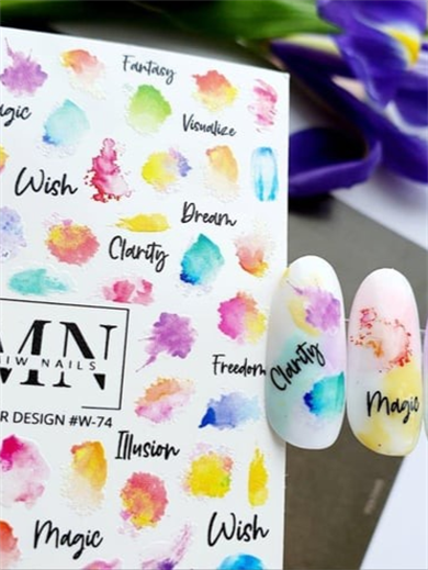 Nail Art Slider Stiker – Siyah Beyaz Minimal W74