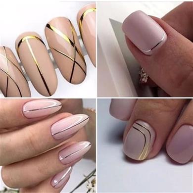 Nail Art Yapışkan Şerit 1 Metre Simli Yeşil Geniş 3mm – Tırnak Dekorasyon Bandı