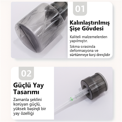Mia Professional Aseton Pompa Şişesi – Kilitli, Sızdırmaz Tasarım