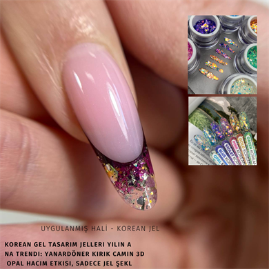 Nail Art Tasarım Jel GEL KOREAN Violet 5 gr Mor Nail Art Jeli