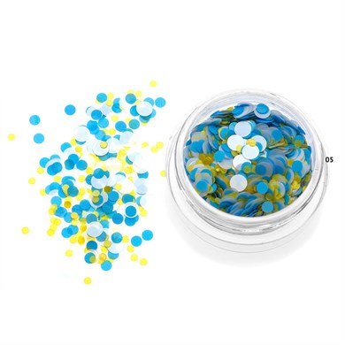 Nail Art Kamifubuki Mavi Sarı Mix Konfeti Pul 5 gr – KMF05