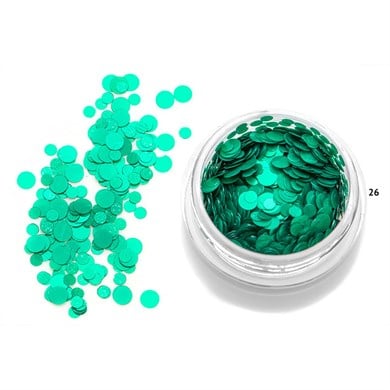 Nail Art Kamifubuki Zümrüt Yeşil Yuvarlak Konfeti Pul 5 gr – KMF26