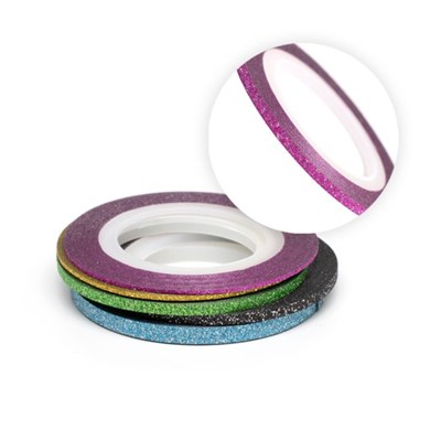 Nail Art Yapışkan Şerit 1 Metre Simli Ahududu Geniş 3mm – Tırnak Dekorasyon Bandı