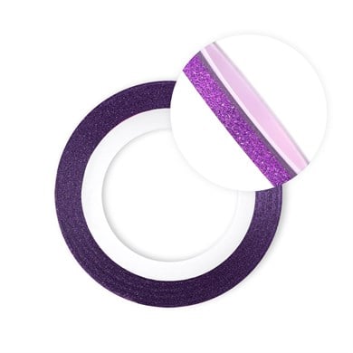 Nail Art Yapışkan Şerit 1 Metre Simli Mor 3mm – Tırnak Dekorasyon Bandı