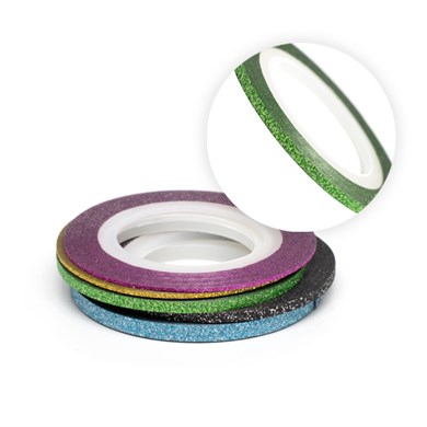 Nail Art Yapışkan Şerit 1 Metre Simli Yeşil Geniş 3mm – Tırnak Dekorasyon Bandı