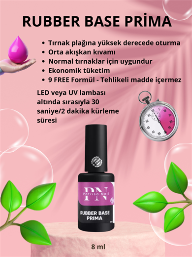 Jel Tips İçin Şeffaf Rubber Baz Prima 8 ml