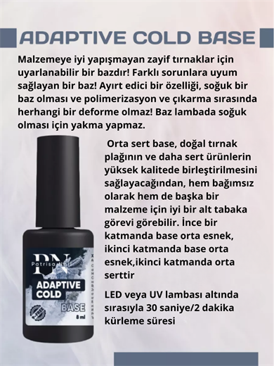 Kırılgan Tırnak İçin Orta Kıvamlı Şeffaf Base Coat - Adaptive Cold TPO FREE